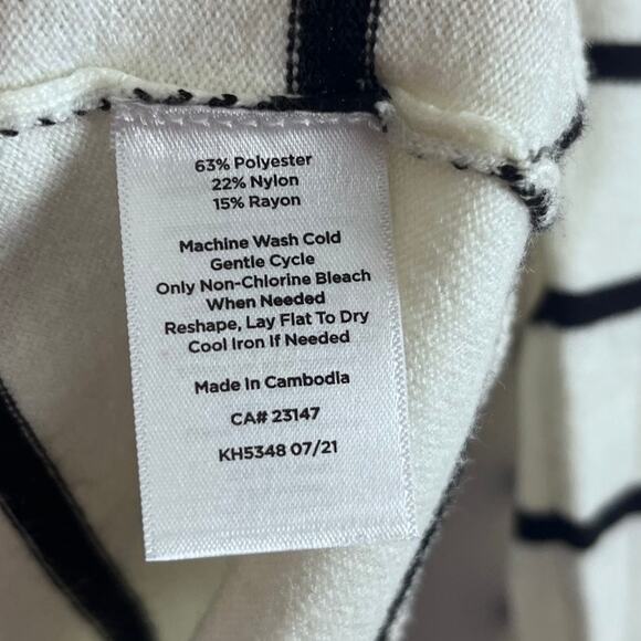 TALBOTS Sweater‎ Women's L Light Striped Ribbon Puff Sleeves (B507) - Picture 7 of 8